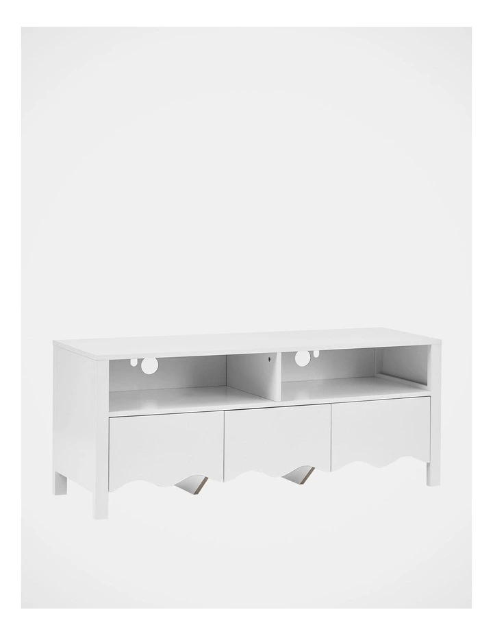 Scallop TV Unit 120cm in White image 1