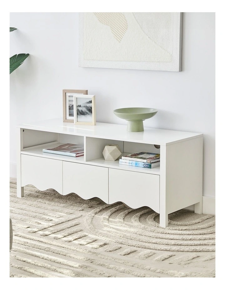 Scallop TV Unit 120cm in White image 4