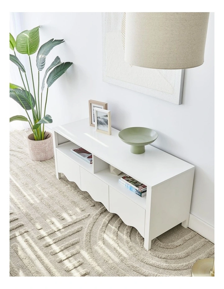 Scallop TV Unit 120cm in White image 5