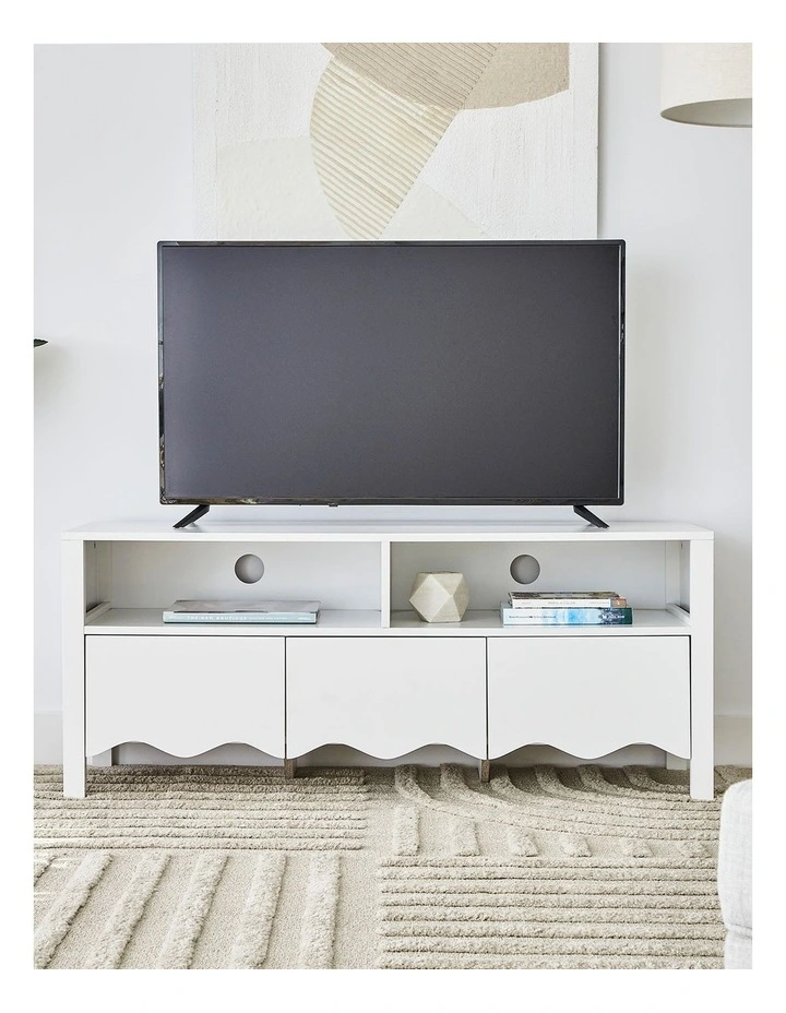 Scallop TV Unit 120cm in White image 7