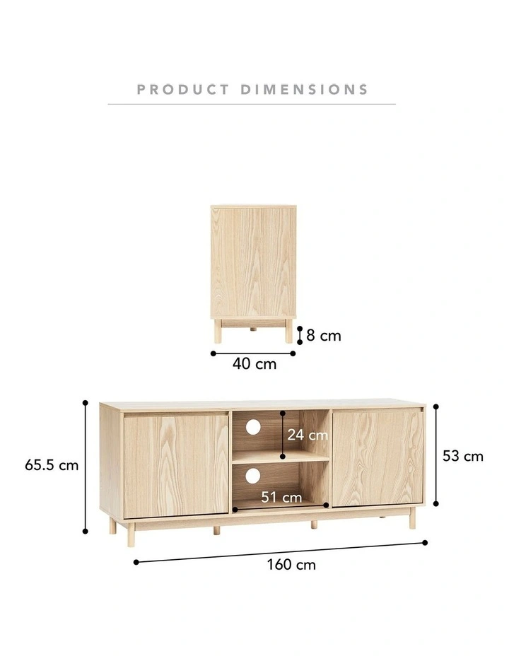 Emerson TV Unit 160cm in Natural image 3