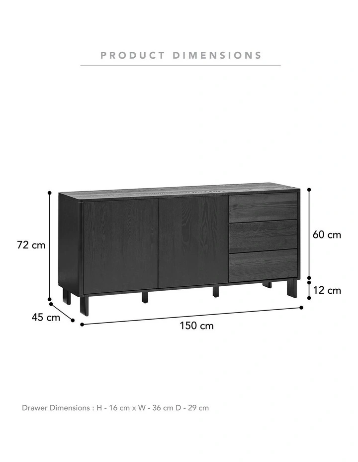 Taupo Sideboard in Black image 4