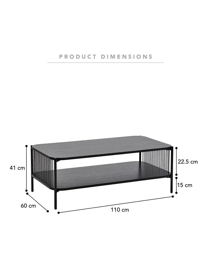 Marina Coffee Table 110cm in Black image 3