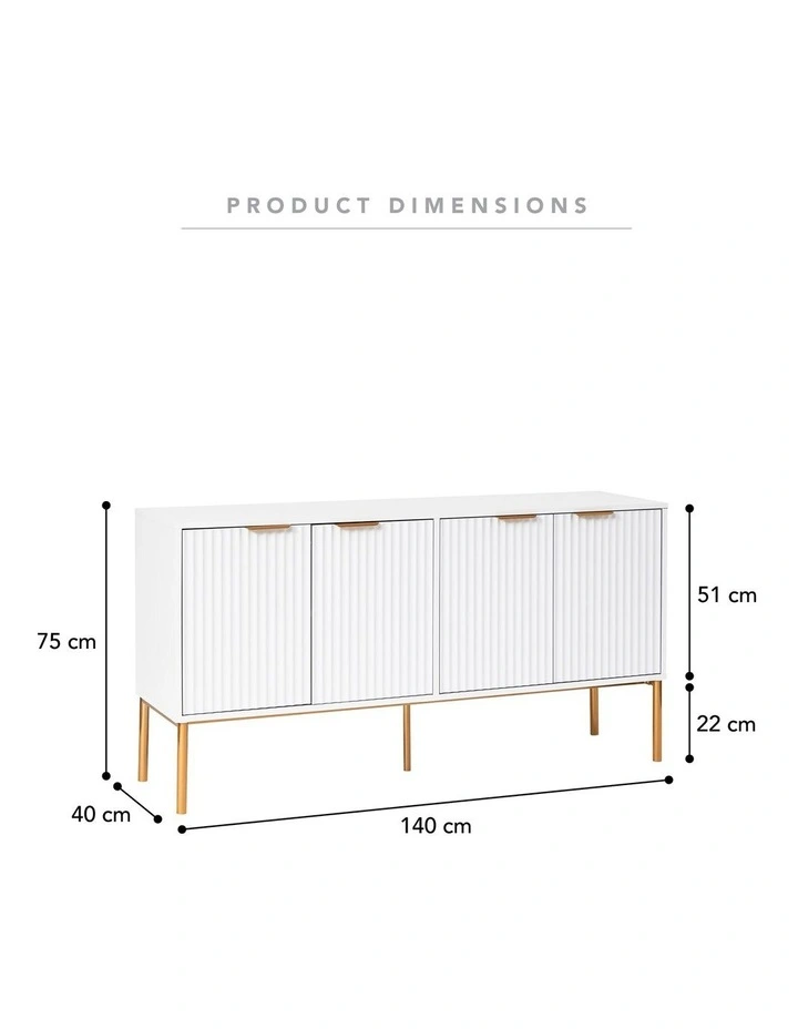 Indy Sideboard 140cm in White image 4