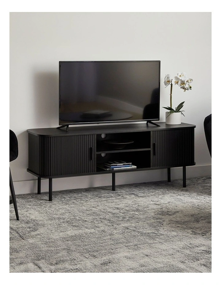 Haven Sliding Door Tv Unit 140cm in Black image 3