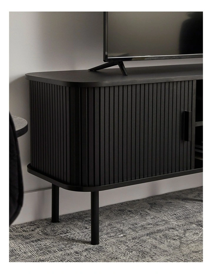 Haven Sliding Door Tv Unit 140cm in Black image 5