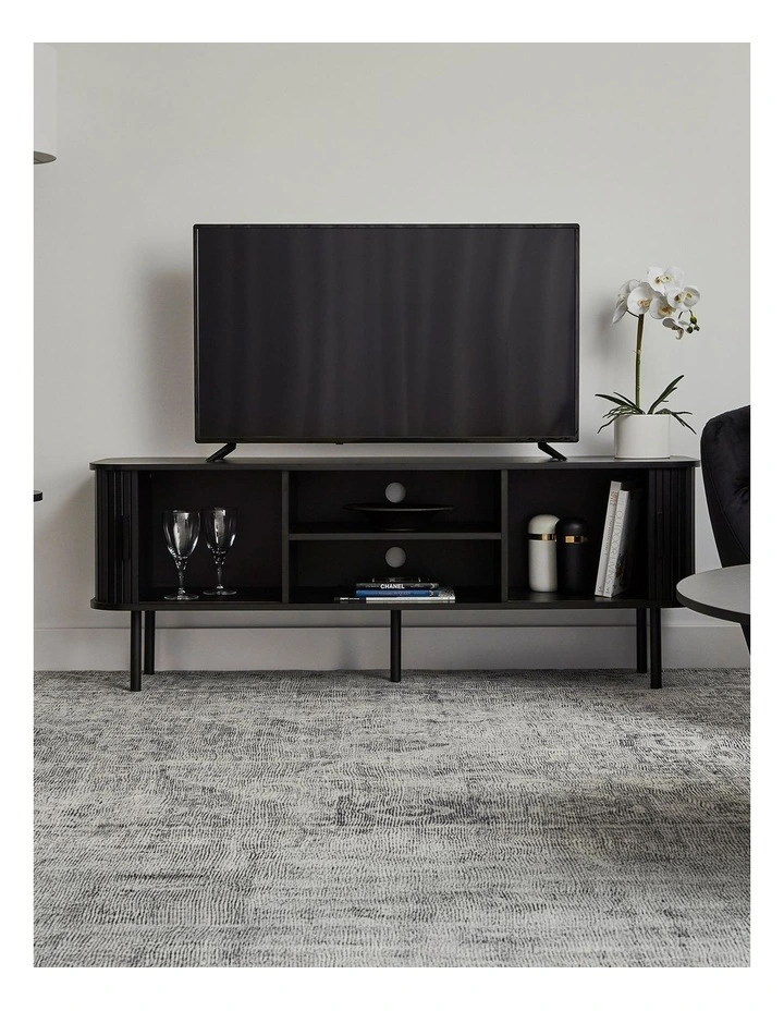 Haven Sliding Door Tv Unit 140cm in Black image 6