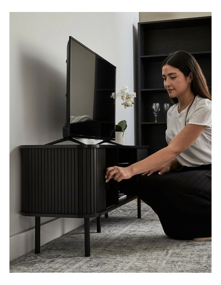 Haven Sliding Door Tv Unit 140cm in Black image 7