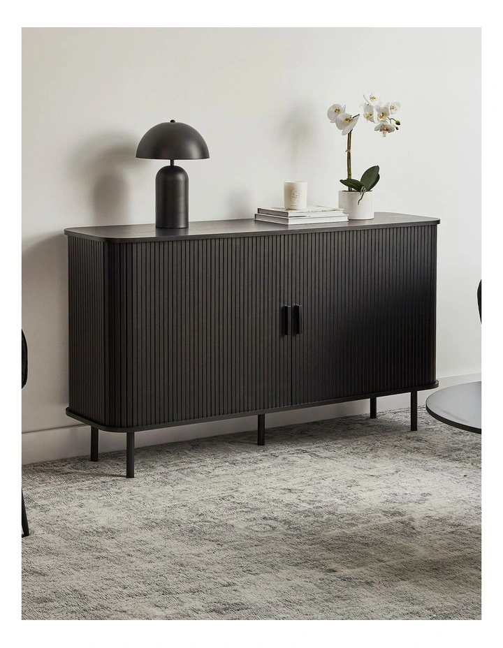 Haven Sliding Door Sideboard 140cm in Black image 3