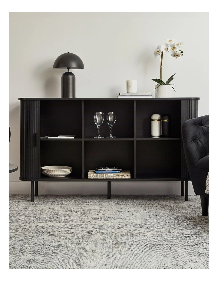 Haven Sliding Door Sideboard 140cm in Black image 6