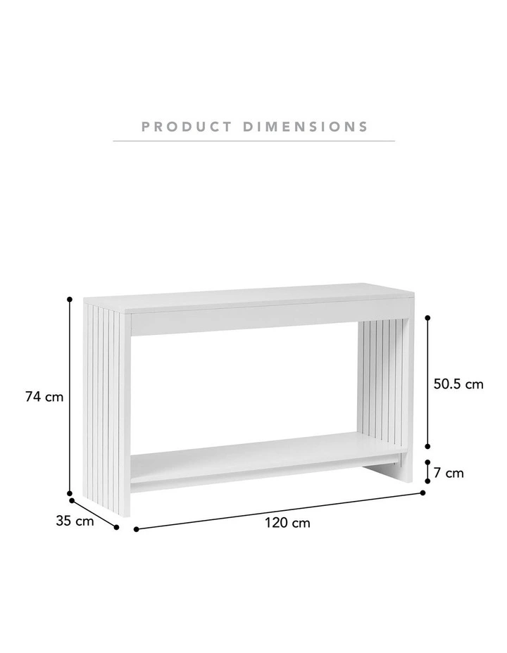 Harper Console Table 120cm in White image 4