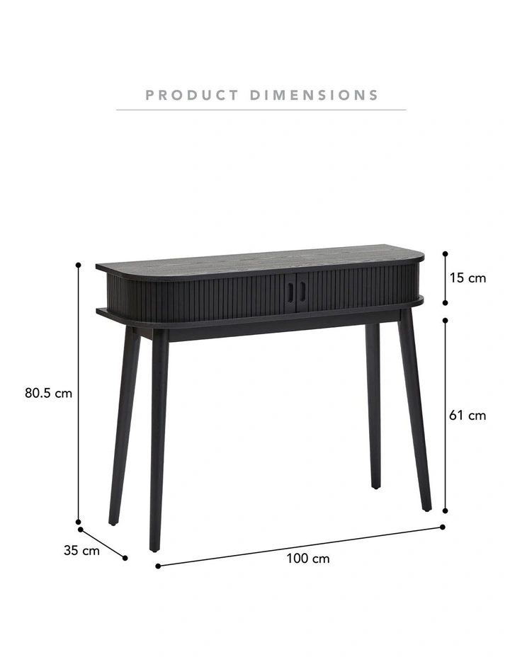 Curve Console Table 100cm in Black image 4
