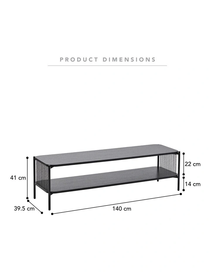 Marina Tv Unit 140cm in Black image 4