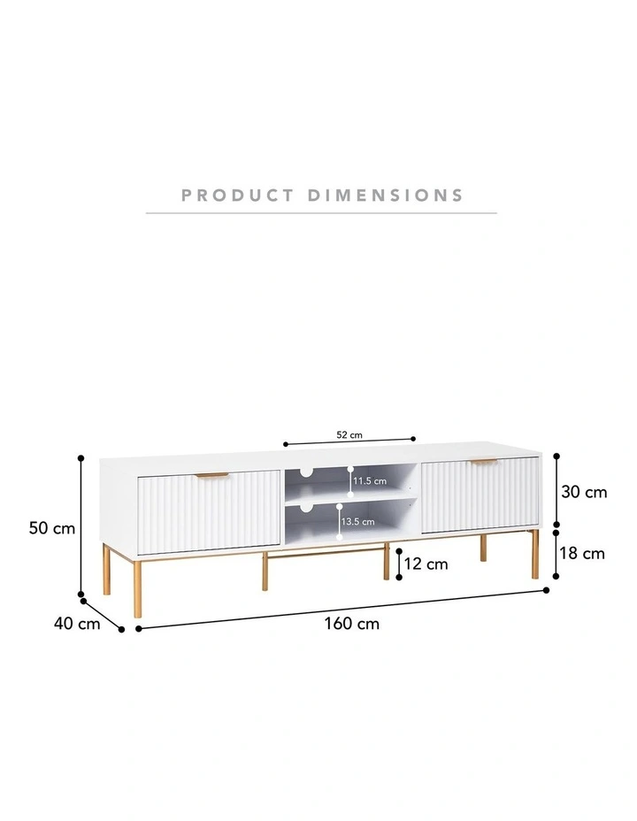 Indy Tv Unit 160cm in White image 4