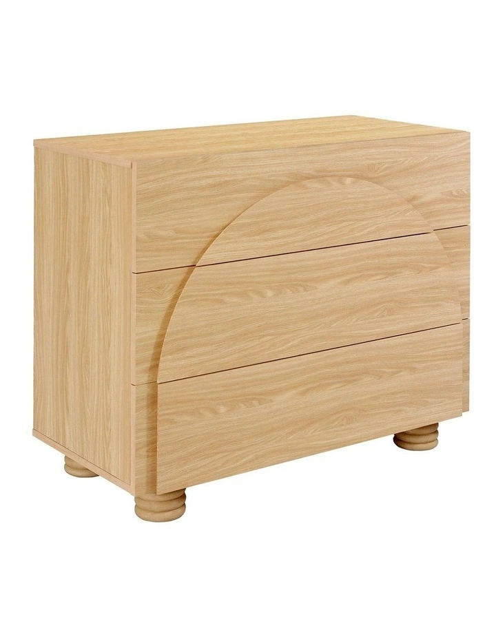 Kaari Chest of 3 Drawers 88cm in Natural image 1