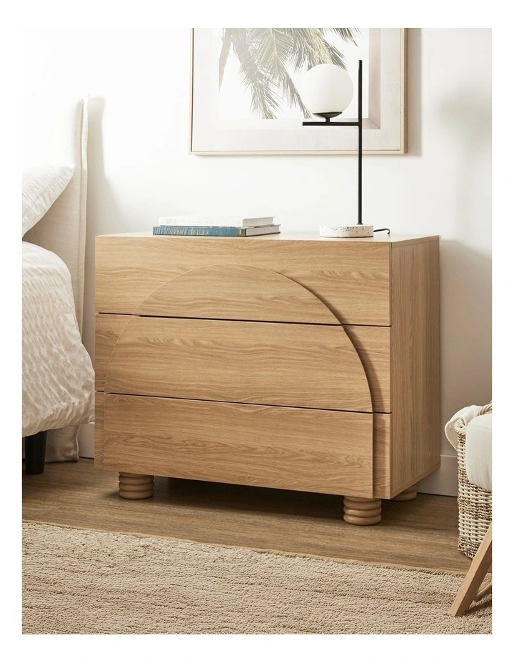 Kaari Chest of 3 Drawers 88cm in Natural image 3
