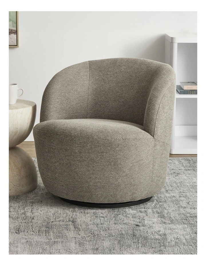 Sadie Swivel Armchair in Mushroom image 2