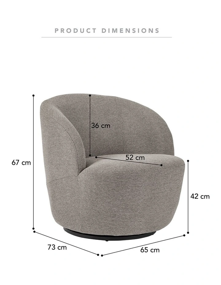 Sadie Swivel Armchair in Mushroom image 3
