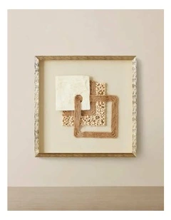Serendipity Hemp Rope Shadow Box With Frame in Gold