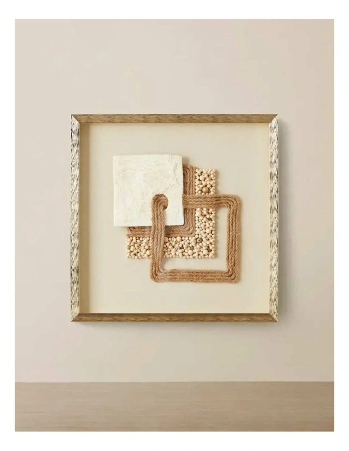 Serendipity Hemp Rope Shadow Box With Frame in Gold image 1