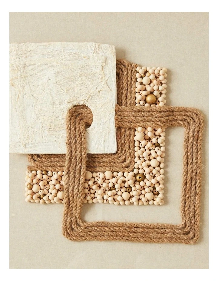 Serendipity Hemp Rope Shadow Box With Frame in Gold image 2