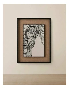 Geometric Figure Rectangle Shadow Box With PS Frame in Black