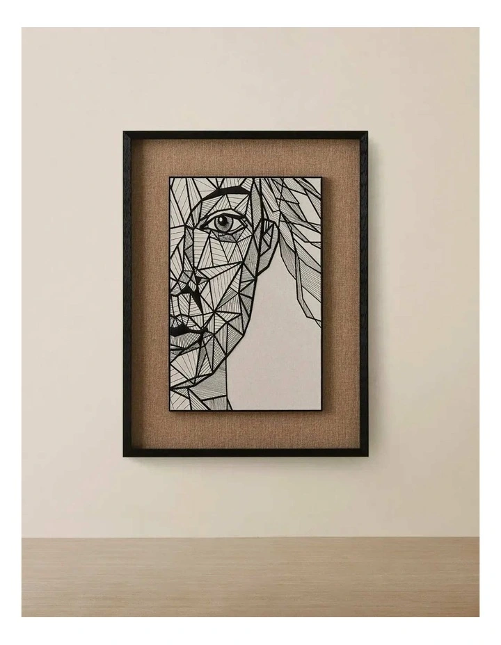 Geometric Figure Rectangle Shadow Box With PS Frame in Black image 1