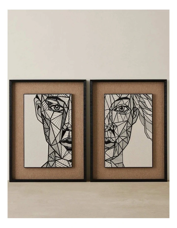 Geometric Figure Rectangle Shadow Box With PS Frame in Black image 3