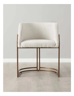 Laura Boucle Dining Chair in Cream
