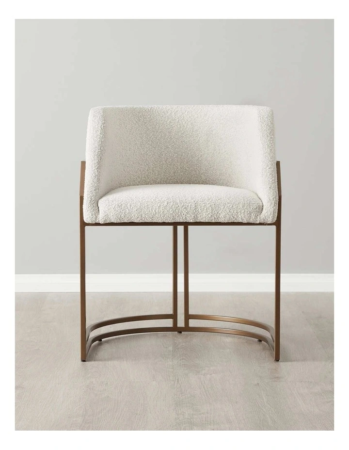 Laura Boucle Dining Chair in Cream image 1