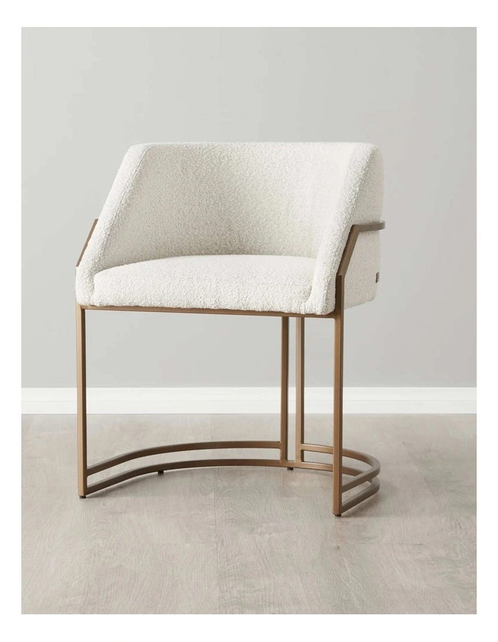 Laura Boucle Dining Chair in Cream image 2