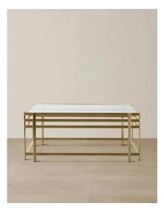 Grazia Brushed Stainless Steel Coffee Table in Gold