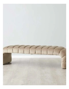 Annika Curved Ottoman in Beige