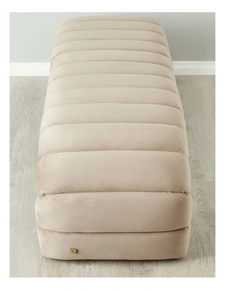 Annika Curved Ottoman in Beige image 2
