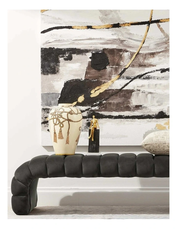 Annika Curved Ottoman in Beige image 3