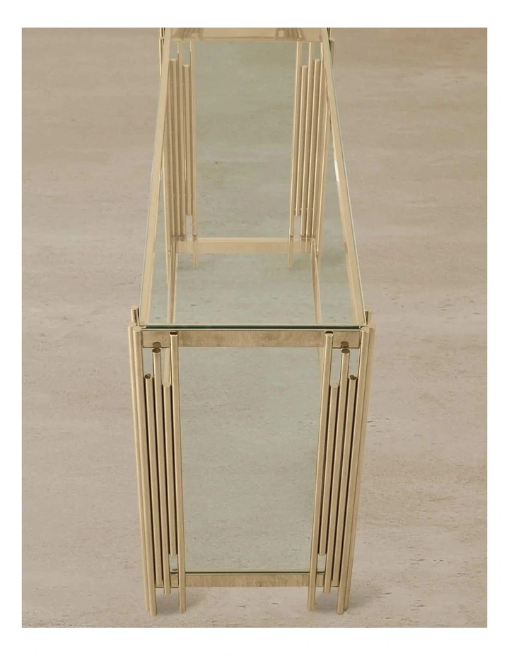 Lindsay Polished Stainless Steel Console Table in Gold image 4