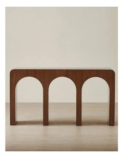 Costanza Arches Wooden Console Table in Walnut Brown