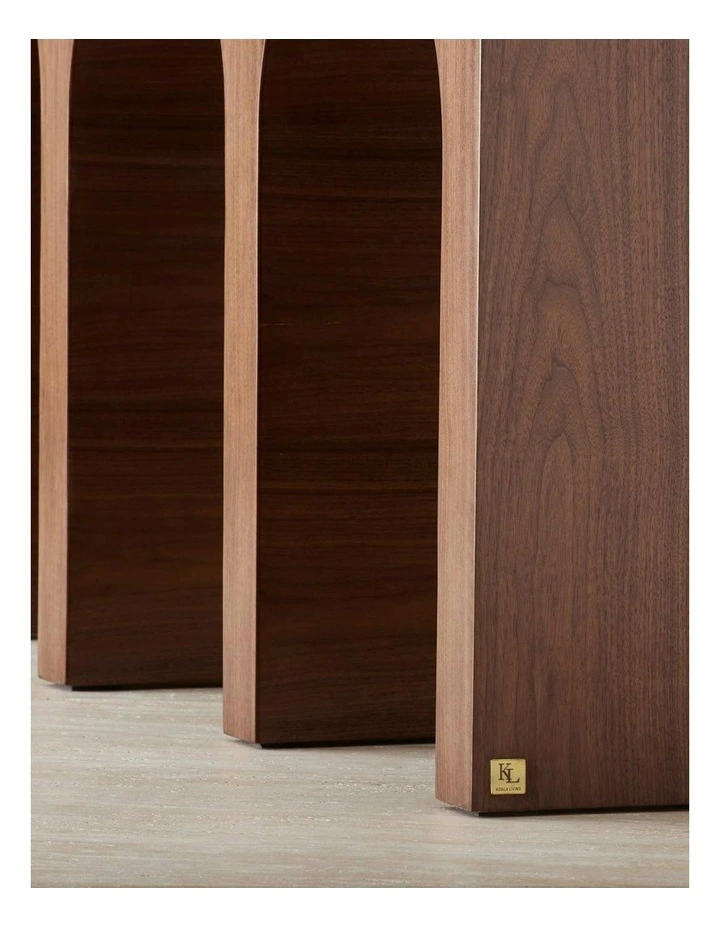 Costanza Arches Wooden Console Table in Walnut Brown image 3