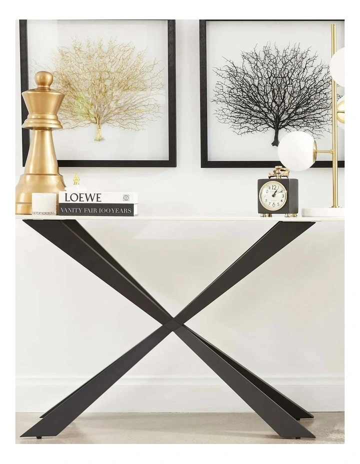 Lena Sintered Stone Console Table in White image 3
