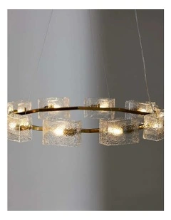 Minda Brushed Glass Chandelier in Gold