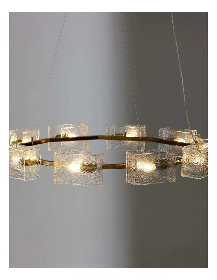 Minda Brushed Glass Chandelier in Gold image 1