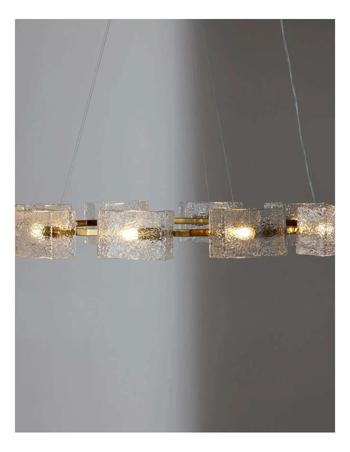 Minda Brushed Glass Chandelier in Gold image 2