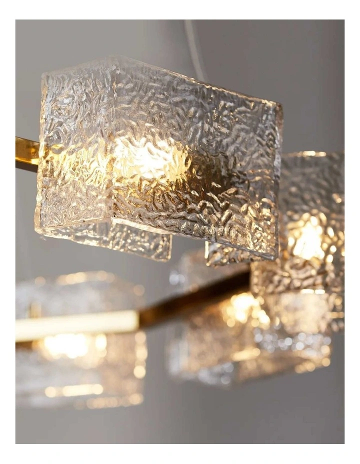 Minda Brushed Glass Chandelier in Gold image 3
