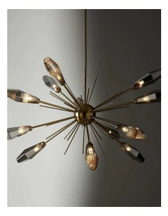 Dragonfly Glass Chandelier in Smoke Grey