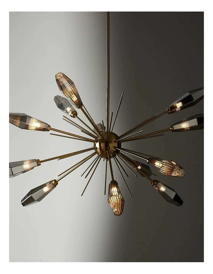Dragonfly Glass Chandelier in Smoke Grey image 1