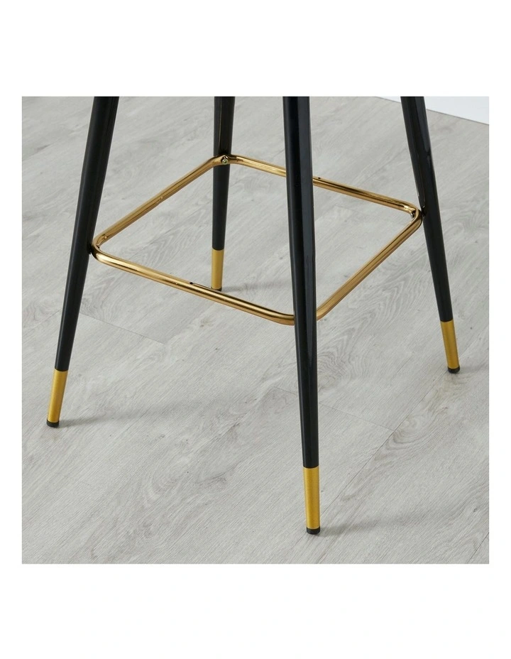 Winston II Velvet Bar Stool In Mushroom Grey image 3