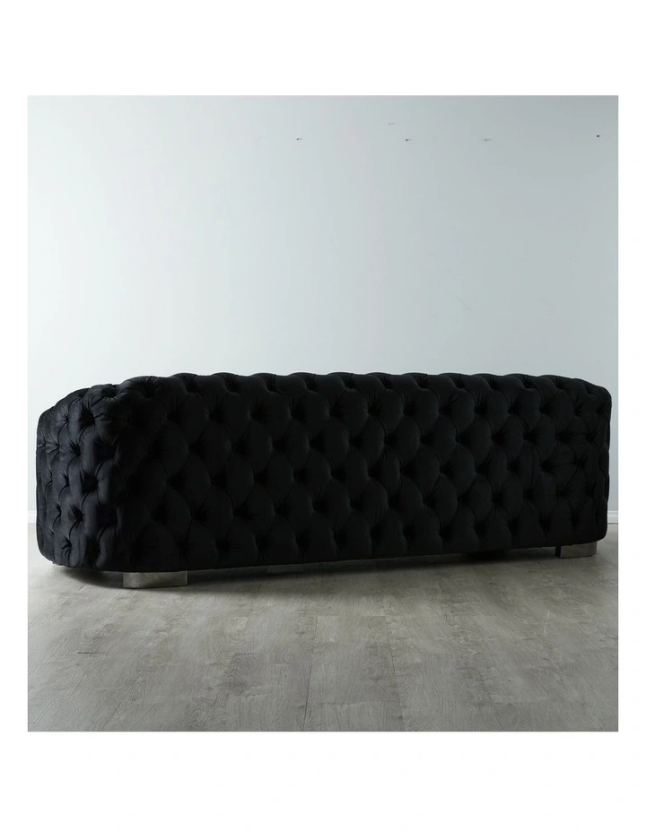 Kelly Sofa with Nickel Legs in Black image 2