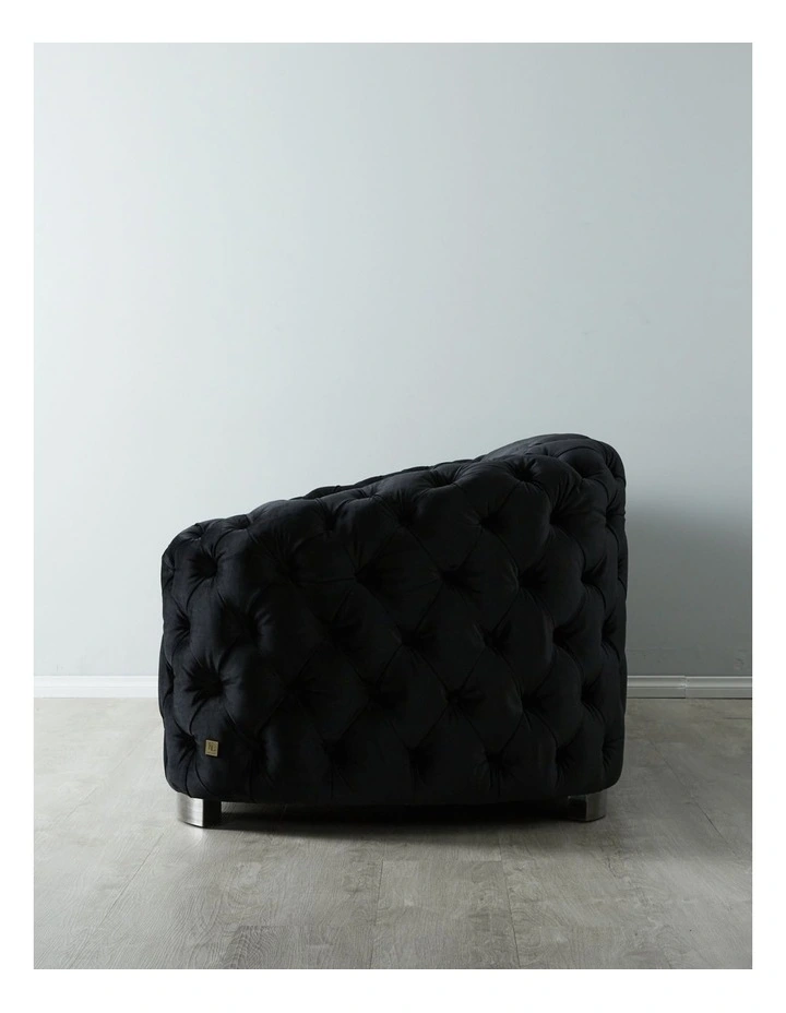 Kelly Sofa with Nickel Legs in Black image 3