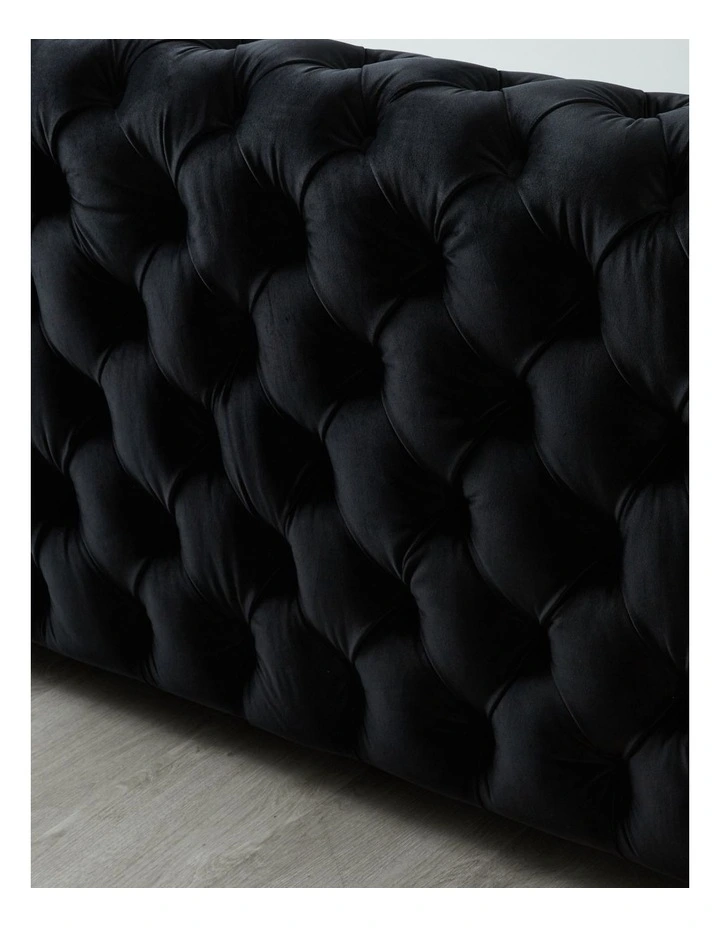 Kelly Sofa with Nickel Legs in Black image 4