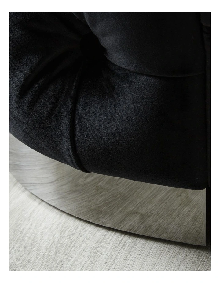 Kelly Sofa with Nickel Legs in Black image 5